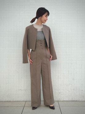 「CIS.（シス）のアイテム（パンツ）」を使った、SUIT SQUAREさん（レディース・160cm）の冬コーディネート