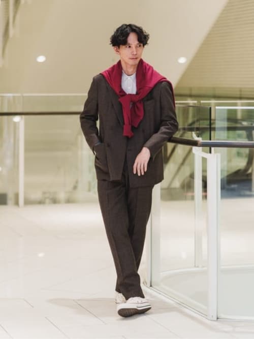 【最終値下げ】GOOVIダブルブレストジャケットハイツイスト GOOVI／ダブルブレストジャケット／ハイツイストヘビーマットウース