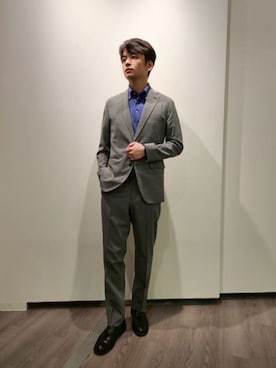 「アイテム（スーツパンツ）」を使った、SUIT SQUAREさん（メンズ・180cm）の春コーディネート