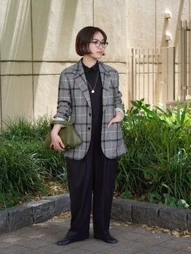 「アイテム（つなぎ/オールインワン）」を使った、SUIT SQUAREさん（レディース・157cm）の冬コーディネート