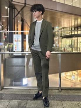 「アイテム（スーツジャケット）」を使った、SUIT SQUAREさん（メンズ・175cm）の春コーディネート