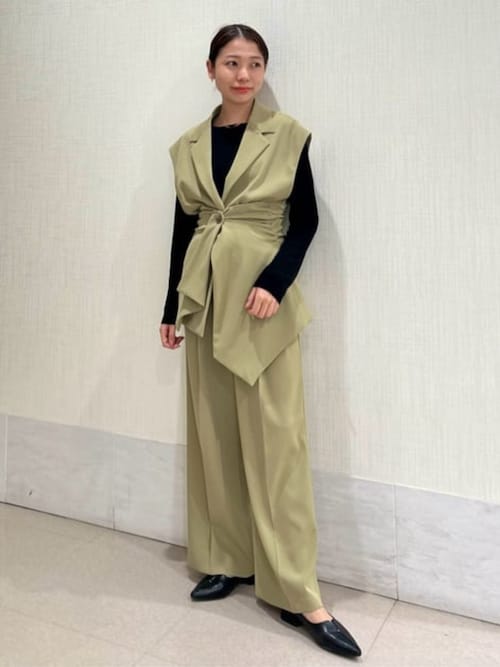 新品タグ付✨ウティ Veste Cize リネンジャケット ノーカラーシャツ 緑 リネン調半袖ダブルジャケット 通販【ニッセン】