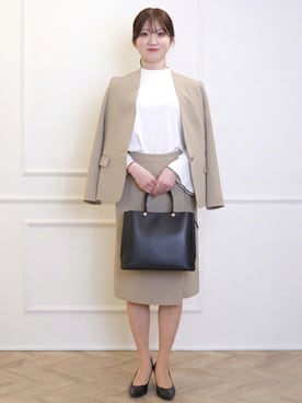 「AOYAMA（アオヤマ）のアイテム」を使った、SUIT SQUAREさん（レディース・163cm）の春コーディネート