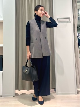 「CIS.（シス）のアイテム（パンツ）」を使った、SUIT SQUAREさん（レディース・170cm）の冬コーディネート