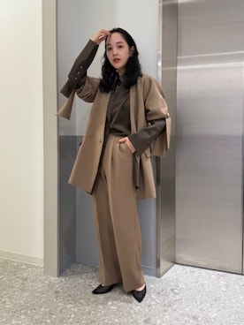 「CIS.（シス）のアイテム（パンツ）」を使った、SUIT SQUAREさん（レディース・155cm）の冬コーディネート