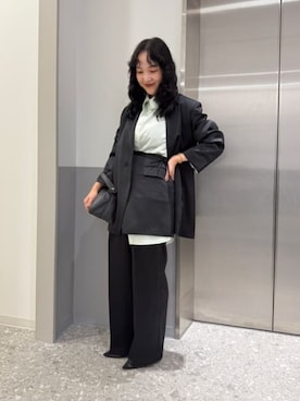 「CIS.（シス）のアイテム（パンツ）」を使った、SUIT SQUAREさん（レディース・155cm）の冬コーディネート