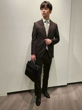 「アイテム（スーツセット）」を使った、SUIT SQUAREさん（メンズ・180cm）の冬コーディネート
