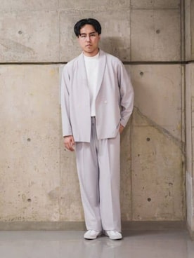 「アイテム（スーツパンツ）」を使った、SUIT SQUAREさん（メンズ・174cm）の夏コーディネート