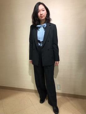 「AOYAMA（アオヤマ）のアイテム」を使った、SUIT SQUAREさん（レディース・162cm）の春コーディネート