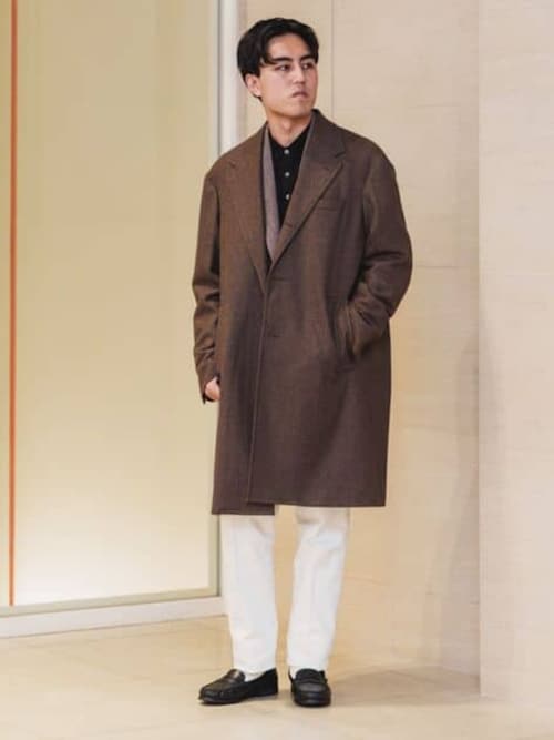 セール】GOOVI シングルチェスターコート ウールカシミヤ ソフト