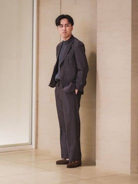 「アイテム（スーツパンツ）」を使った、SUIT SQUAREさん（メンズ・174cm）の春コーディネート