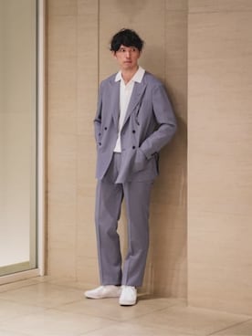 「アイテム（スーツジャケット）」を使った、SUIT SQUAREさん（メンズ・186cm）の春コーディネート