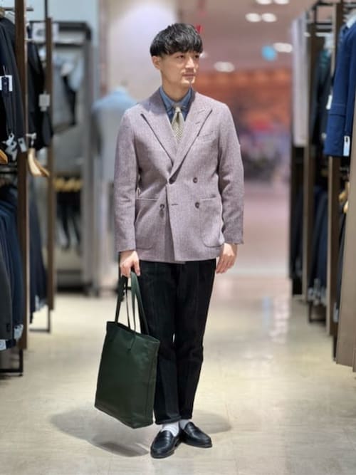 セール】GOOVI ダブルブレストジャケット ウールソフトツイード