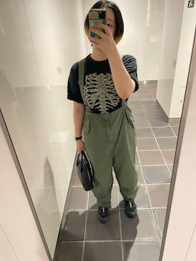 「アイテム（カーゴパンツ）」を使った、yo1993さん（レディース・158cm・30代）の冬コーディネート