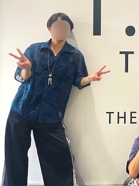 「tk.TAKEO KIKUCHI（ティーケータケオキクチ）のアイテム（パンツ）」を使った、tomoyaさん（メンズ・164cm）の夏コーディネート