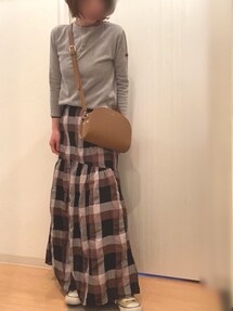TODAYFUL（トゥデイフル）の「シャンブレーチェックスカート（スカート