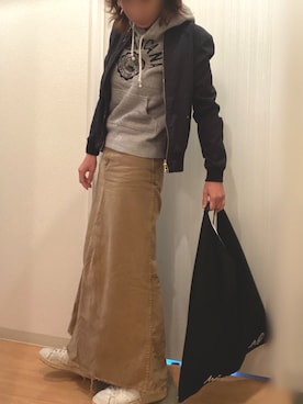 「green label relaxing（グリーンレーベルリラクシング）のアイテム（ブルゾン）」を使った、mee☆さん（レディース・160cm）の秋コーディネート