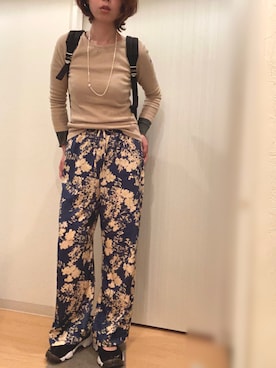 「アイテム（マウンテンパーカー、ブラウン系）」を使った、mee☆さん（レディース・160cm）の春コーディネート