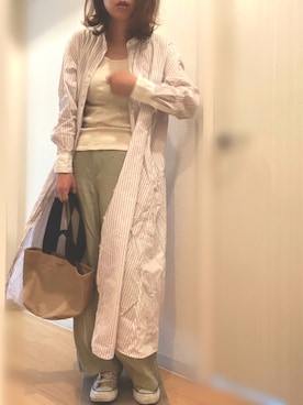 「JOURNAL STANDARD relume（ジャーナルスタンダード　レリューム）のアイテム（シャツワンピース）」を使った、mee☆さん（レディース・160cm）の夏コーディネート