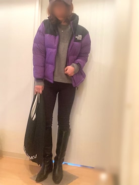 「UNIQLO（ユニクロ）のWOMEN ウルトラストレッチジーンズ（デニムパンツ）」を使った、mee☆さん（レディース・160cm）の冬コーディネート