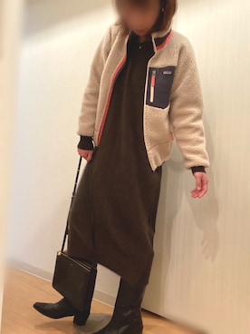 「patagonia」｜「アイテム（ワンピース/ドレス）」を使った、mee☆さん（レディース・160cm）の冬コーディネート
