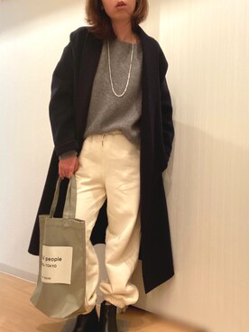「アイテム（その他アウター、ブルー系）」を使った、mee☆さん（レディース・160cm）の冬コーディネート