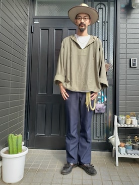 「DEXTER（デクスター）のアイテム」を使った、谷口"O-$HOW"峻介さん（メンズ・186cm）の秋コーディネート