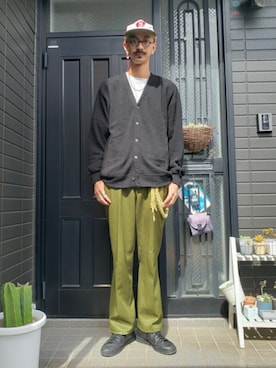 「アイテム（ソックス/靴下）」を使った、谷口"O-$HOW"峻介さん（メンズ・186cm・30代）の秋コーディネート
