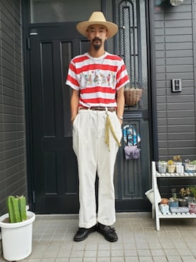 「DEXTER（デクスター）のアイテム」を使った、谷口"O-$HOW"峻介さん（メンズ・186cm）の秋コーディネート