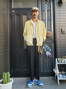 「アイテム（ソックス/靴下）」を使った、谷口"O-$HOW"峻介さん（メンズ・186cm・30代）の秋コーディネート