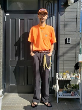 「アイテム（チノパンツ）」を使った、谷口"O-$HOW"峻介さん（メンズ・186cm・30代）の夏コーディネート