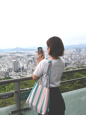 「韓国旅行」｜n o m u .さん（レディース・158cm）の春コーディネート