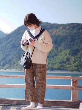 「Johnbull Private labo（ジョンブルプライベートラボ）のアイテム（パンツ）」を使った、なるごん🐶さん（レディース・154cm）の冬コーディネート