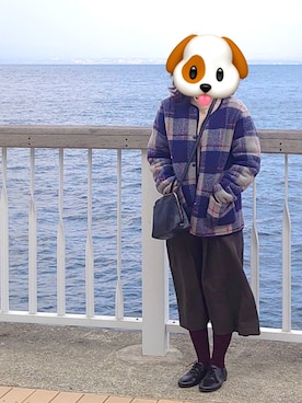「Vincent et Mireille（バンソンエミレイユ）のアイテム（ノーカラージャケット）」を使った、なるごん🐶さん（レディース・154cm）の冬コーディネート