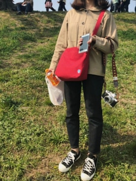 「CONVERSE（コンバース）のconverse（コンバース） ALL STAR OX（オールスターOX）（スニーカー）」を使った、なるごん🐶さん（レディース・154cm）の春コーディネート