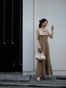 「アイテム（ドレス）」を使った、shiokoさん（レディース・155cm）の夏コーディネート