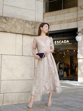 「アイテム（ドレス）」を使った、shiokoさん（レディース・155cm）の秋コーディネート