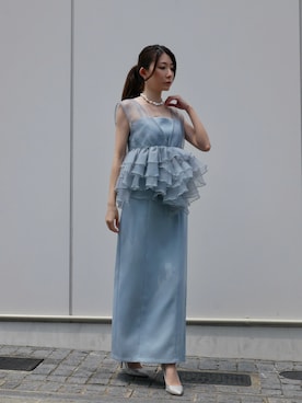 「アイテム（ドレス）」を使った、shiokoさん（レディース・155cm）の夏コーディネート