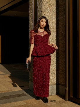 「アイテム（ドレス）」を使った、shiokoさん（レディース・155cm）の冬コーディネート