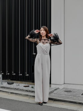 「アイテム（パンツドレス）」を使った、shiokoさん（レディース・155cm）の秋コーディネート