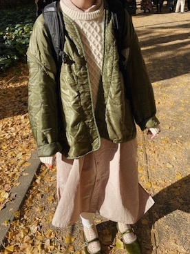 「THE NORTH FACE」｜「アイテム（シャツワンピース）」を使った、みみさん（レディース・159cm）の秋コーディネート