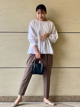 「綺麗めコーデ」｜「アイテム（バレエシューズ）」を使った、マリンさん（レディース・165cm）の秋コーディネート