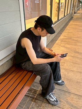 「アイテム（キャップ）」を使った、sr1661さん（メンズ・172cm）の夏コーディネート