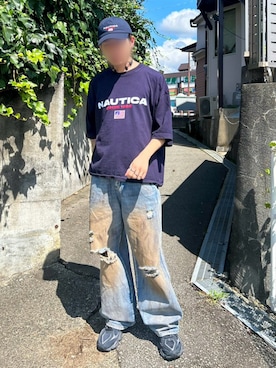 「NAUTICA（ノーティカ）のアイテム（Tシャツ/カットソー）」を使った、霛さん（メンズ・172cm）の秋コーディネート