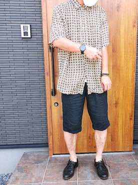 「レーヨンシャツ」｜「アイテム（アクセサリー）」を使った、ななともさん（メンズ・173cm）の夏コーディネート