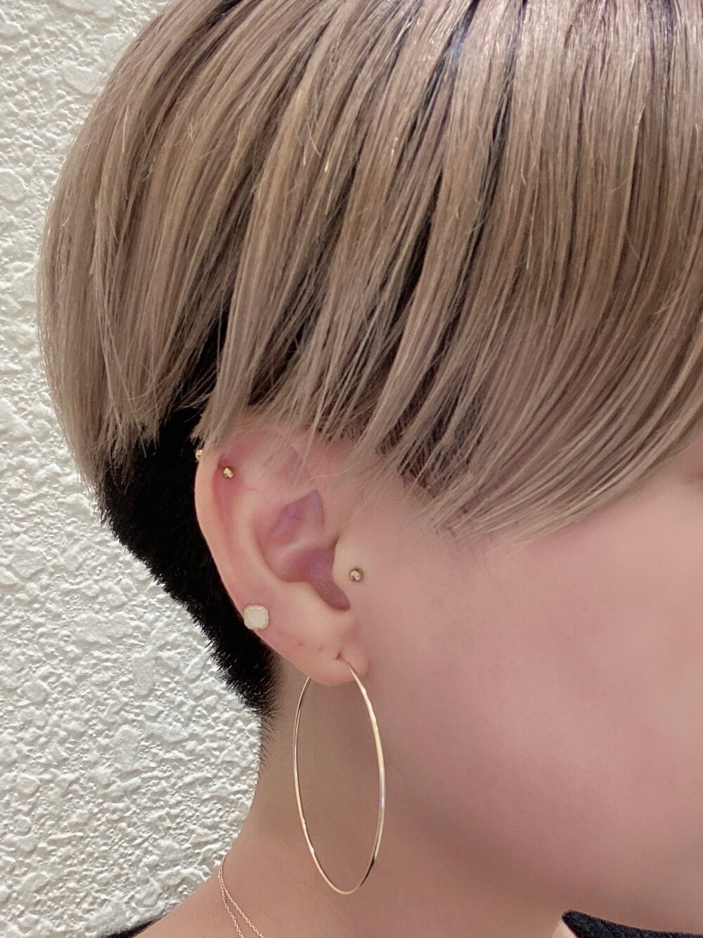 PAS TIERRA K10 ワープカールピアス Ray ゴールド ピアス PAS TIERRA（パティエラ）の「【Ray】K10フープピアスL（ピアス（両耳