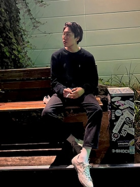 Supreme のデニムパンツ（ブラック系）を使った人気ファッション