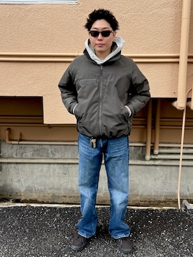 「GAP（ギャップ）のアイテム（パンツ）」を使った、クドウマサキさん（メンズ・171cm）の冬コーディネート