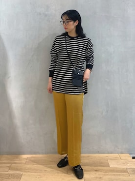 「サテンパンツ」｜「アイテム（その他）」を使った、おさやさん（レディース・167cm）の夏コーディネート