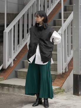 「Uiscel（ユイセル）のアイテム（ジャケット/アウター）」を使った、おさやさん（レディース・167cm）の冬コーディネート